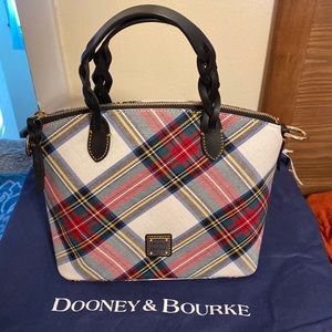 EUC Dooney Small Celeste Tartan Satchel
